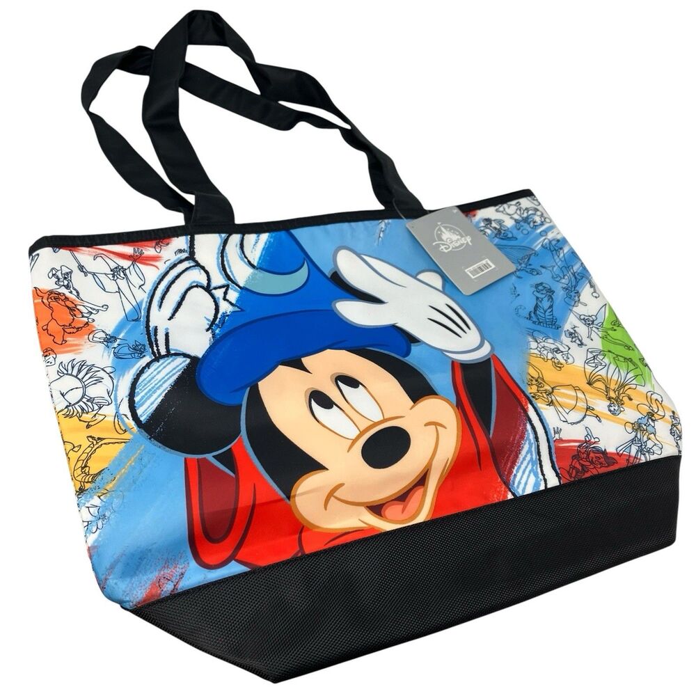 Disney Sorcerer Tote Bag Large Multicolor Mickey Mouse Fantasia Travel Shopper